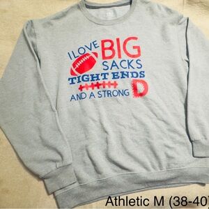 Athletic Works Gray Crewneck Sweatshirt with Red and Blue Football Graphic